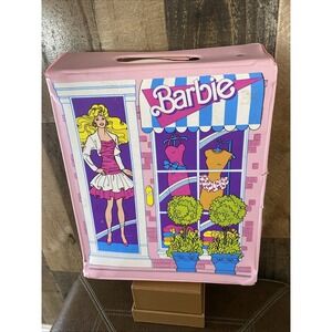 Vintage 1988 Barbie Storefront Pink Carrying Case Wardrobe Trunk Mattel
